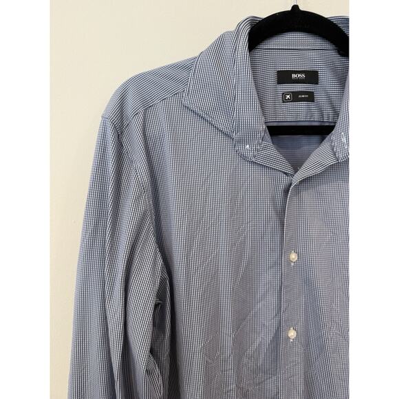 Hugo Boss Jason Slim Fit Button Down Oxford Dress Shirt Size 40 16 1/2 L 1948 - Picture 2 of 10